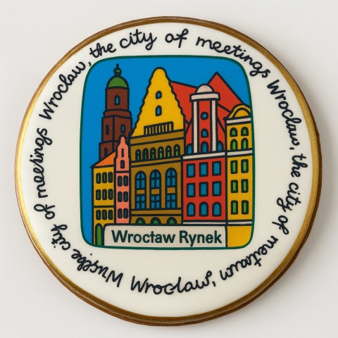 Ciastko lukrowane KAMIENICE WROCŁAW COLORS POZIOM No.114 roz.XL ręcznie robione Ciastko lukrowane KAMIENICE WROCŁAW COLORS POZIOM No.114 roz.XL ręcznie robione