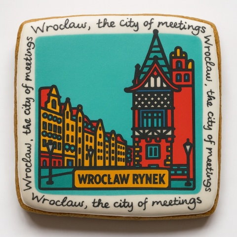 Ciastko lukrowane KAMIENICE WROCŁAW COLORS POZIOM No.116 roz.XL ręcznie robione