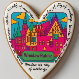 Ciastko lukrowane KAMIENICE WROCŁAW COLORS SERCE No.107 roz.XL ręcznie robione