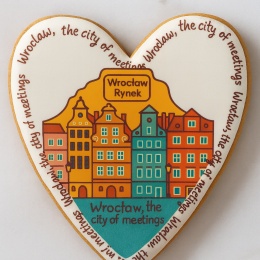 Ciastko lukrowane KAMIENICE WROCŁAW COLORS SERCE No.113 roz.XL ręcznie robione