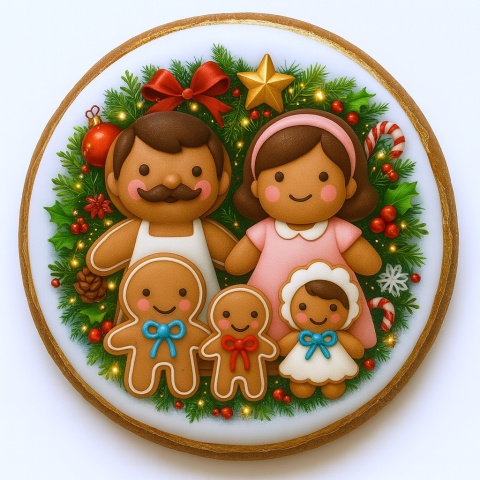 Ciastko lukrowane Mamik Family roz.S koło ręcznie robione