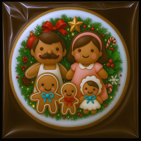 Ciastko lukrowane Mamik Family roz.S koło ręcznie robione Ciastko lukrowane Mamik Family roz.S koło ręcznie robione