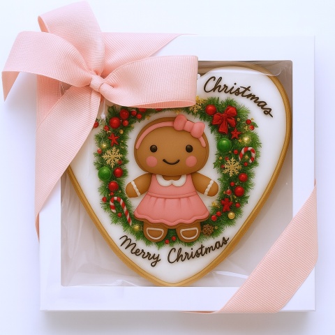 Ciastko lukrowane Mamik Family Siostra Pink roz.M serce ręcznie robione Ciastko lukrowane Mamik Family Siostra Pink roz.M serce ręcznie robione
