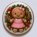 Ciastko lukrowane Mamik Family Siostra Pink roz.L koło ręcznie robione Ciastko lukrowane Mamik Family Siostra Pink roz.L koło ręcznie robione