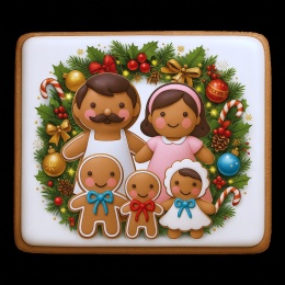 Ciastko lukrowane Mamik Family roz.S kwadr ręcznie robione