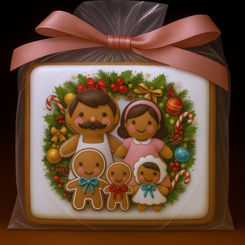 Ciastko lukrowane Mamik Family roz.XL prosto ręcznie robione Ciastko lukrowane Mamik Family roz.XL prosto ręcznie robione