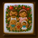 Ciastko lukrowane Mamik Family roz.S kwadr ręcznie robione Ciastko lukrowane Mamik Family roz.S kwadr ręcznie robione