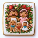 Ciastko lukrowane Mamik Family roz.S kwadr ręcznie robione Ciastko lukrowane Mamik Family roz.S kwadr ręcznie robione