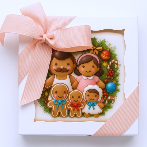 Ciastko lukrowane Mamik Family roz.S kwadr ręcznie robione Ciastko lukrowane Mamik Family roz.S kwadr ręcznie robione