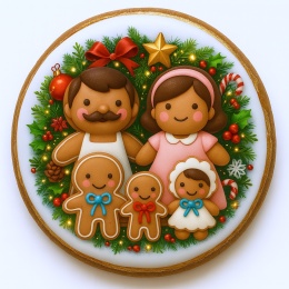 Ciastko lukrowane Mamik Family roz.L koło ręcznie robione