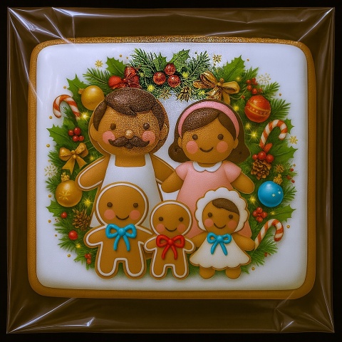 Ciastko lukrowane Mamik Family roz.L prosto ręcznie robione Ciastko lukrowane Mamik Family roz.L prosto ręcznie robione