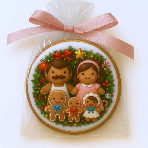Ciastko lukrowane Mamik Family roz.M koło ręcznie robione Ciastko lukrowane Mamik Family roz.M koło ręcznie robione