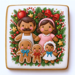 Ciastko lukrowane Mamik Family roz.M kwadr ręcznie robione