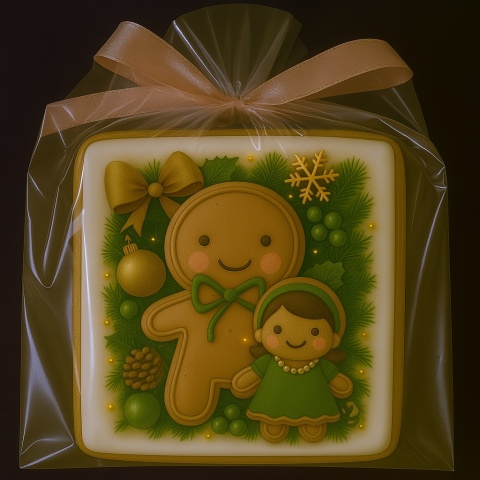 Ciastko lukrowane Mamik i Mamcia Zielona roz.XL prosto ręcznie robione Ciastko lukrowane Mamik i Mamcia Zielona roz.XL prosto ręcznie robione