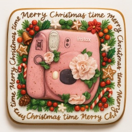 Ciastko lukrowane BlossomE cafe Instax PINK roz.XL POZIOM ręcznie robione