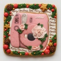 Ciastko lukrowane BlossomE cafe Instax PINK roz.L kwadrat ręcznie robione