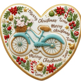 Ciastko lukrowane BlossomE cafe VELO BLUE roz.XL SERCE ręcznie robione