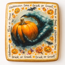 Ciastko lukrowane HALLOWEEN No.25 roz.XL PION ręcznie robione