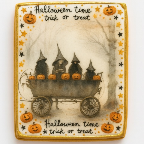 Ciastko lukrowane HALLOWEEN No.26 roz.M PION ręcznie robione