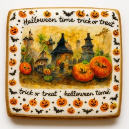 Ciastko lukrowane HALLOWEEN No.27 roz.L POZIOM ręcznie robione