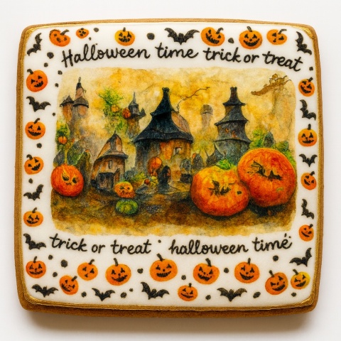 Ciastko lukrowane HALLOWEEN No.27 roz.L POZIOM ręcznie robione Ciastko lukrowane HALLOWEEN No.27 roz.L POZIOM ręcznie robione