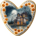Ciastko lukrowane HALLOWEEN No.28 roz.L SERCE ręcznie robione