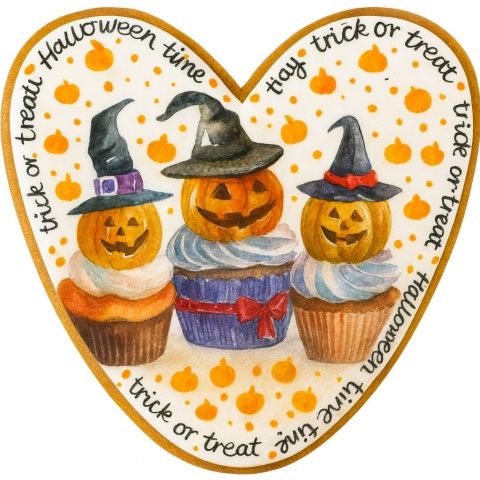 Ciastko lukrowane HALLOWEEN No.31 roz.XL SERCE ręcznie robione Ciastko lukrowane HALLOWEEN No.31 roz.XL SERCE ręcznie robione