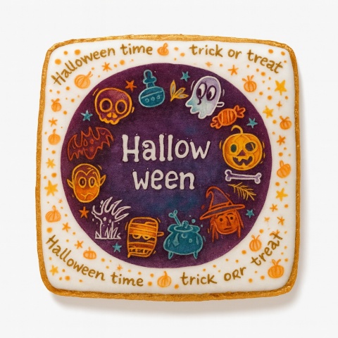 Ciastko lukrowane HALLOWEEN No.41 roz.XL POZIOM ręcznie robione Ciastko lukrowane HALLOWEEN No.41 roz.XL POZIOM ręcznie robione