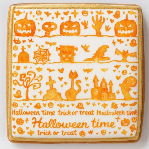 Ciastko lukrowane HALLOWEEN No.42 roz.XL POZIOM ręcznie robione Ciastko lukrowane HALLOWEEN No.42 roz.XL POZIOM ręcznie robione