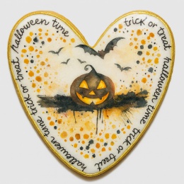 Ciastko lukrowane HALLOWEEN No.17 roz.XL SERCE ręcznie robione