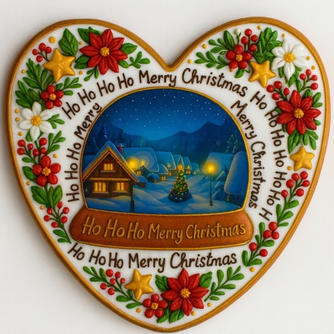 Ciastko lukrowane DOMEK NOC KULA BOŻE NARODZENIE SERCE roz.M ręcznie robione