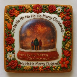 Ciastko lukrowane FAMILY DAY BOŻE NARODZENIE KOŁO roz.XL ręcznie robione