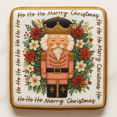 Ciastko lukrowane NUT TRUCKER BOŻE NARODZENIE KWADRAT roz.S ręcznie robione