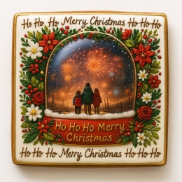 Ciastko lukrowane FAMILY KULA BOŻE NARODZENIE KWADRAT roz.XL ręcznie robione