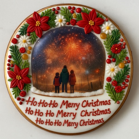 Ciastko lukrowane FAMILY BOŻE NARODZENIE KOŁO rozL ręcznie robione