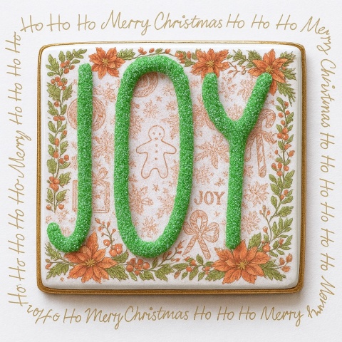 Ciastko lukrowane JOY GREEN BOŻE NARODZENIE SERCE roz.L ręcznie robione