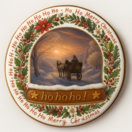 Ciastko lukrowane FROSTY DAY BOŻE NARODZENIE KOŁO roz.S ręcznie robione