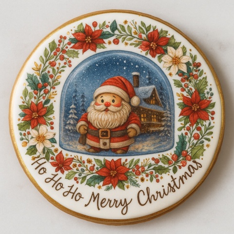 Ciastko lukrowane MIKOŁAJ KULA BOŻE NARODZENIE KOŁO roz.M ręcznie robione