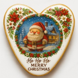 Ciastko lukrowane MIKOŁAJ KULA BOŻE NARODZENIE SERCE roz.L ręcznie robione