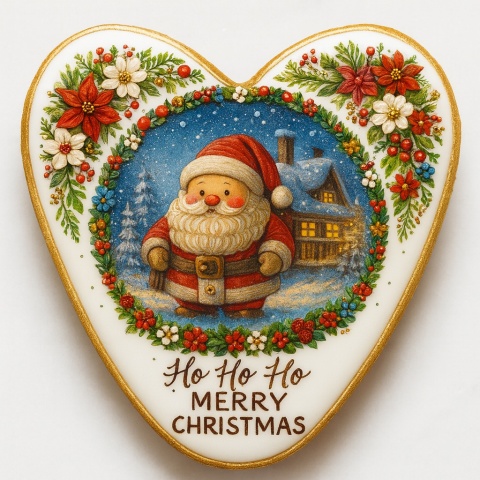 Ciastko lukrowane MIKOŁAJ KULA BOŻE NARODZENIE SERCE roz.XL ręcznie robione