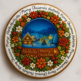 Ciastko lukrowane NIGHT KULA BOŻE NARODZENIE KOŁO roz.XL ręcznie robione