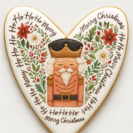 Ciastko lukrowane NUT TRACKER BOŻE NARODZENIE SERCE roz.L ręcznie robione