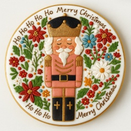 Ciastko lukrowane NUT TRUCKER BOŻE NARODZENIE KOŁO roz.M ręcznie robione