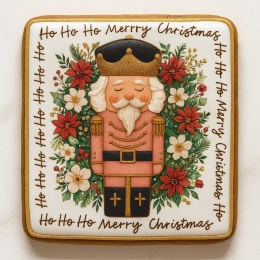 Ciastko lukrowane NUT TRUCKER BOŻE NARODZENIE KWADRAT roz.L ręcznie robione