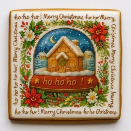 Ciastko lukrowane WINTER BOŻE NARODZENIE PION roz.S ręcznie robione