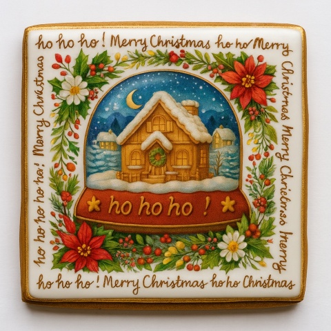 Ciastko lukrowane WINTER BOŻE NARODZENIE PION roz.S ręcznie robione Ciastko lukrowane WINTER BOŻE NARODZENIE PION roz.S ręcznie robione