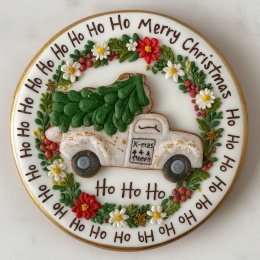 Ciastko lukrowane PICK UP WHITE BOŻE NARODZENIE KOŁO roz.S ręcznie robione