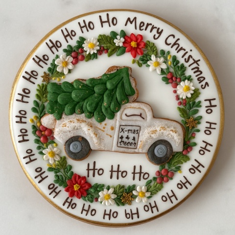 Ciastko lukrowane PICK UP WHITE BOŻE NARODZENIE KOŁO roz.S ręcznie robione