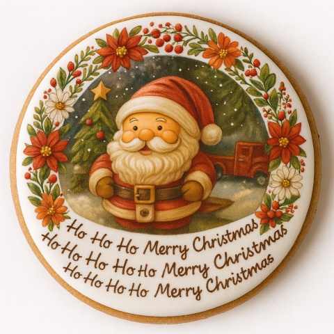 Ciastko lukrowane SANTA FE KULA BOŻE NARODZENIE KOŁO roz.M ręcznie robione