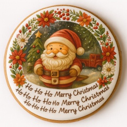 Ciastko lukrowane SANTA FE KULA BOŻE NARODZENIE KOŁO roz.XL ręcznie robione